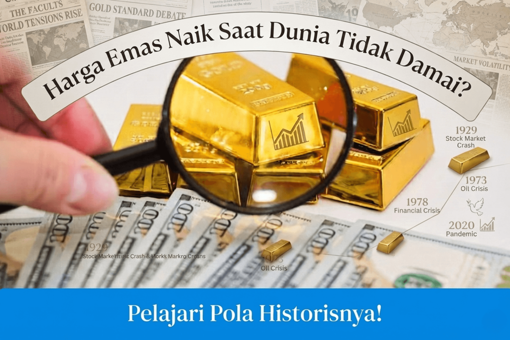 Harga Emas Naik Saat Dunia Tidak Damai? Pelajari Pola Historisnya!